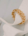 Anello fedina made in italy oro giallo ghirigori