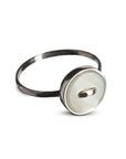 anello argento bottoncino madreperla bianca made in italy