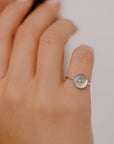 anello argento bottoncino madreperla bianca made in italy