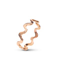 sottile anello oro rosa piccole onde fatto a mano italia