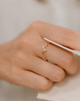 sottile anello oro rosa piccole onde fatto a mano italia