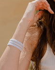 bracciale argento tre nastri sottili passamaneria made in italy bianco