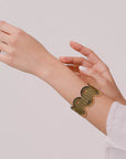 bracciale argento nastro passamaneria onde verde made in italy