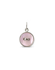 piccolo ciondolo argento bottoncino madreperla rosa made in italy