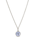 collana regolabile argento catena sottile ciondolo bottoncino madreperla azzurra made in italy