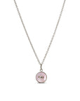 collana regolabile argento catena sottile ciondolo bottoncino madreperla rosa made in italy