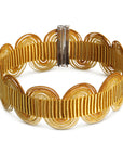 collana girocollo choker argento nastro passamaneria onde giallo oro made in italy