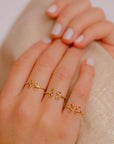  sottili anelli oro giallo aperti ghirigori fatti a mano italia